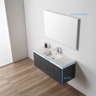 Floating Bathroom Vanity with Sink, Wall Mounted Vanity, Blue, 48" W/ Single Sink