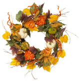26" Harvest Wreath, Pumpkin/Berry Accent