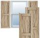 Rustic Two Equal Panel Flat Panel Riverwood Faux Wood Shutters (Per Pair)