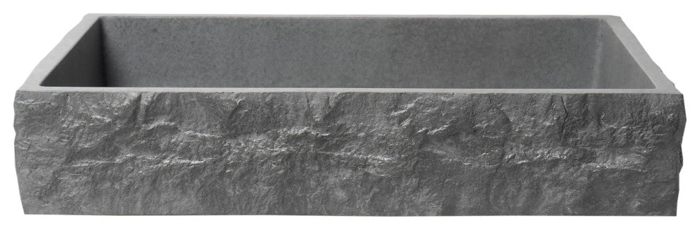 Alfi Brand 24" Solid Concrete Rectangular Above Mount Vessel Sink