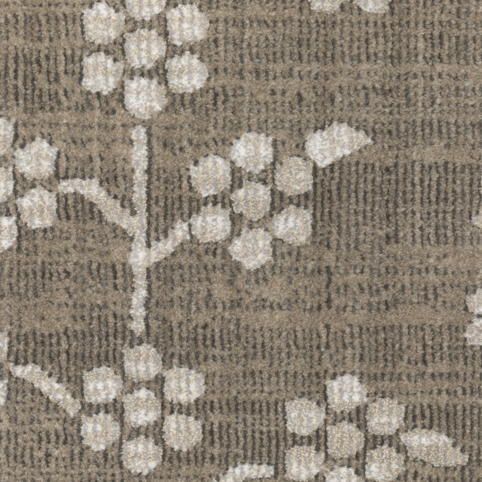 Iris Two-Tone Oriental Grey/ Light Grey Area Rug 6'7" x 9'6"