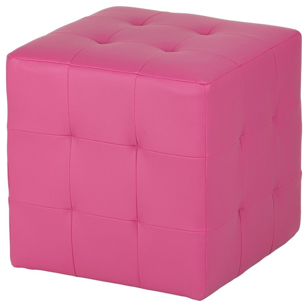 Braque Cube Ottoman, Pink