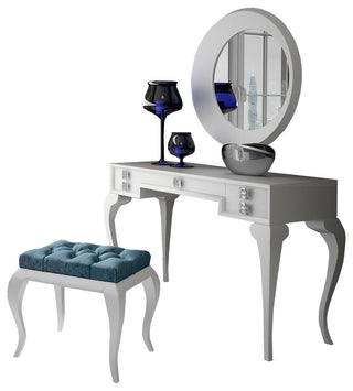 T11 Bedroom Make-up Vanity 55", White, Matte Finish