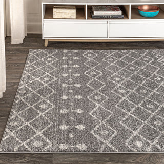 Aksil Moroccan Beni Souk Area Rug, Gray/Cream, 5 X 8