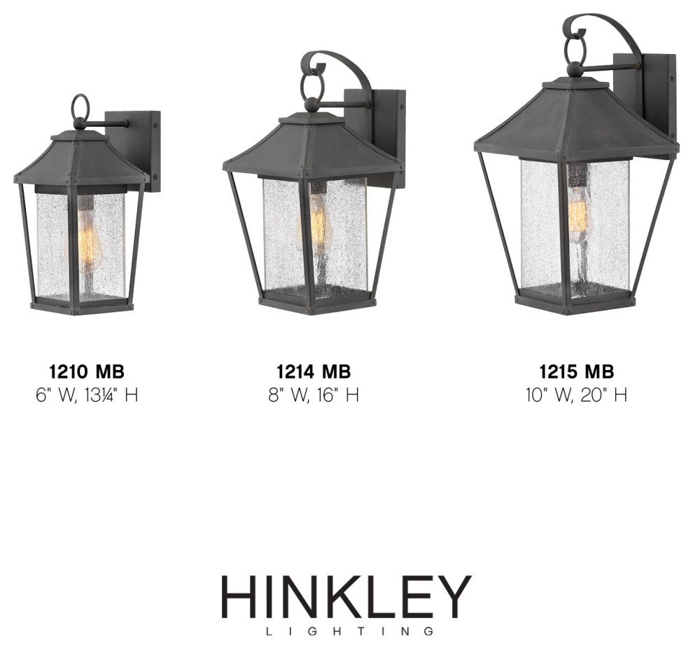 Hinkley Palmer Large Wall Mount Lantern, Museum Black