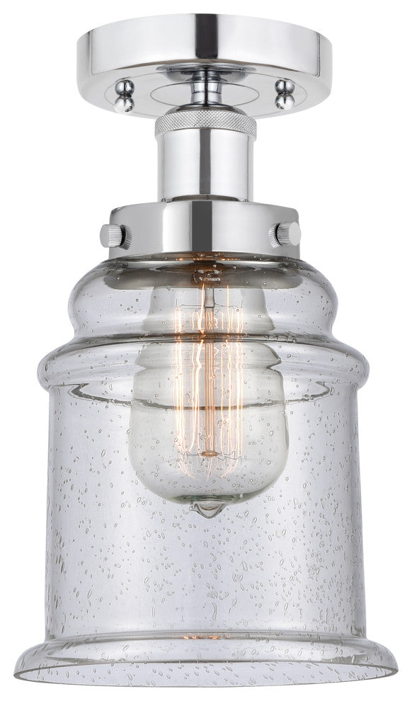 Innovations 616-1F-PC-G184 Canton 1 Light Semi-Flush Mount, Polished Chrome