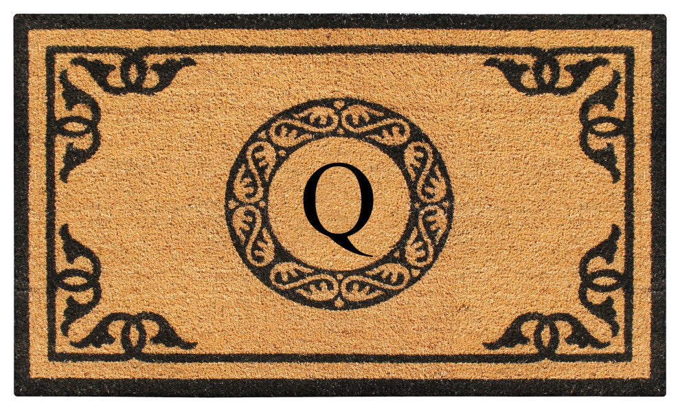 A1HC Hand-Crafted by Artisans Geneva Monogrammed Entry Doormat, 30"x48", Q
