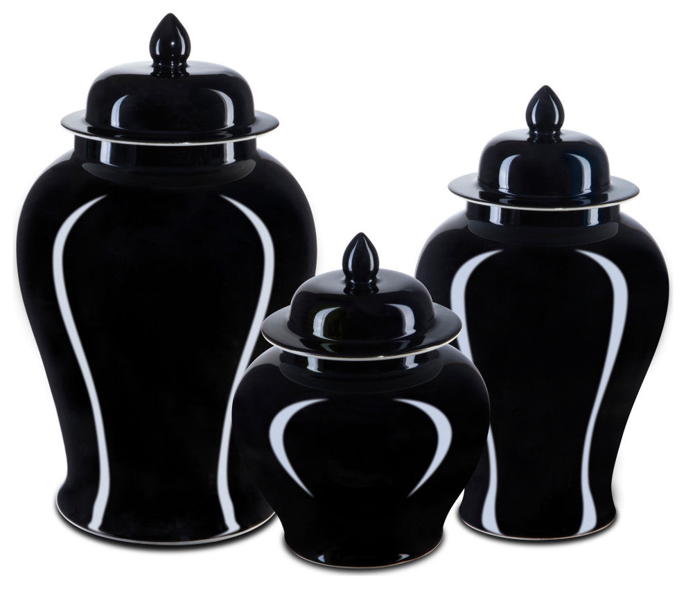 Imperial Black Medium Temple Jar