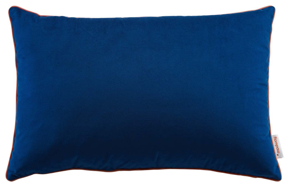 Accentuate 24" Lumbar Performance Velvet Throw Pillow EEI-4706-NAV-BLO