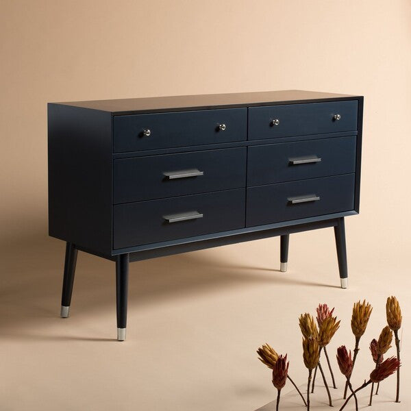 Safavieh Couture Madden Retro Dresser, Navy/Silver