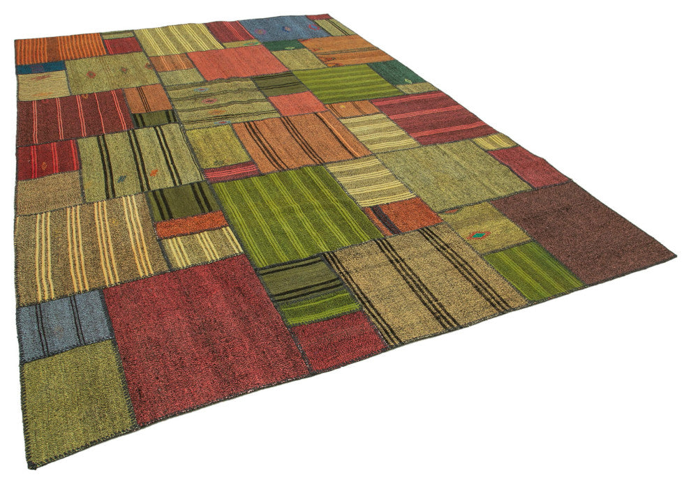 Rug N Carpet - Handmade Oriental 8' 2'' x 11' 7'' Vintage Patchwork Kilim Rug