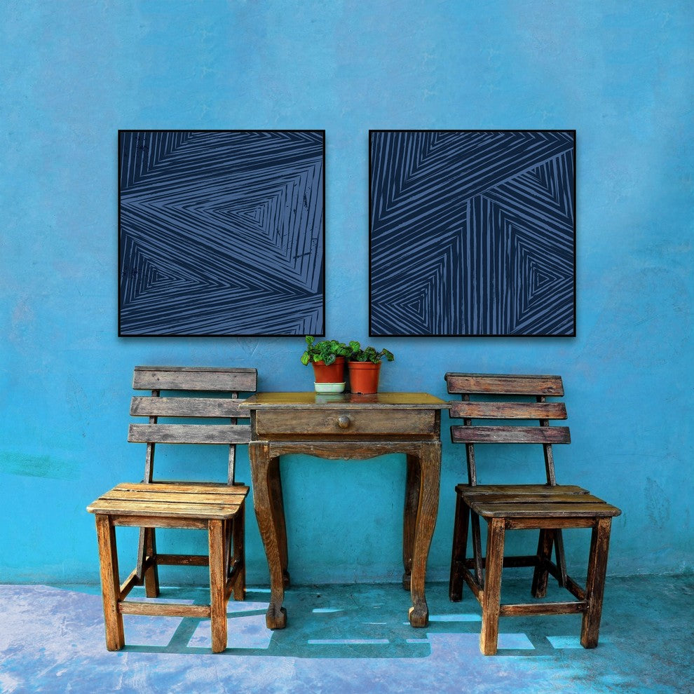 Triangular Patterns Diptych, 48x24