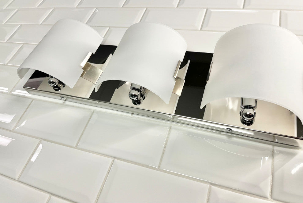 Allie 3-Light Vanity Fixture, Frosted White