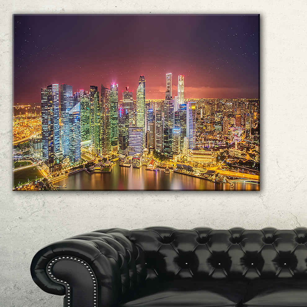 "Singapore Skyline View of Marina Bay" Canvas Print60"x28", 1 Panel