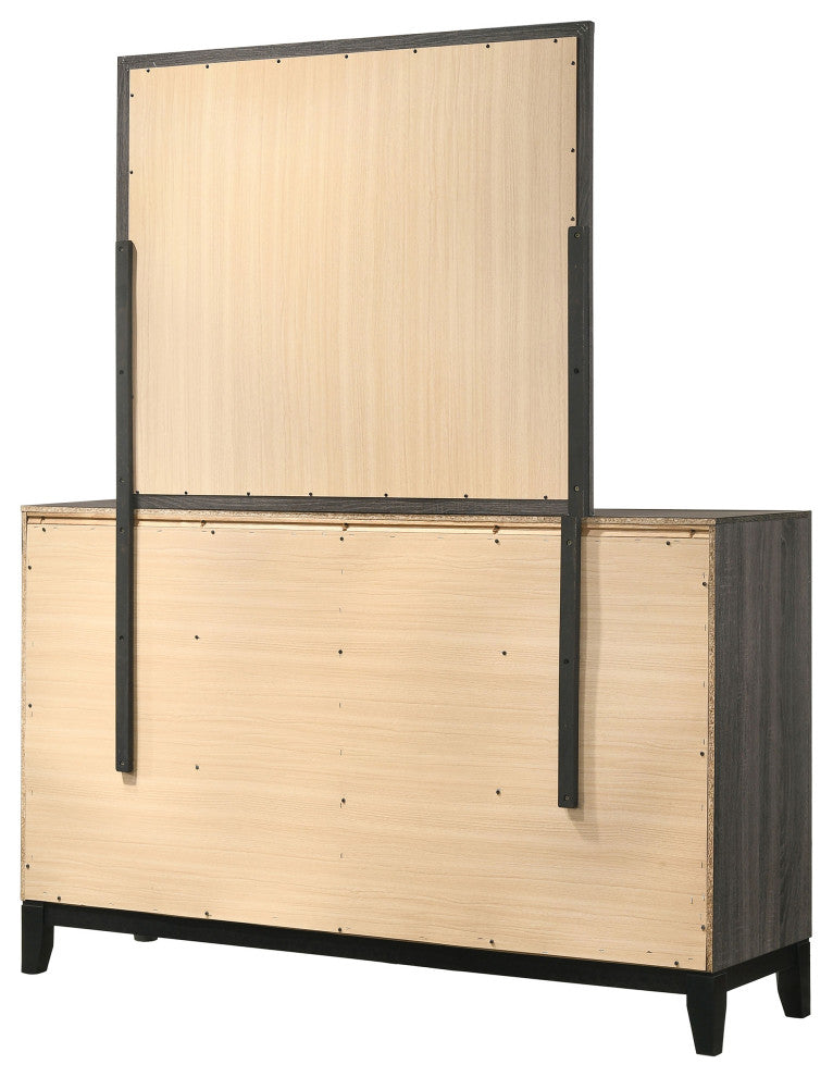 Watson 6-drawer Dresser With Mirror Grey Oak