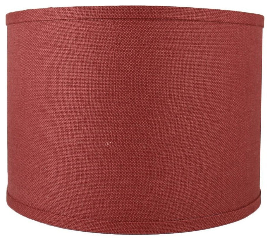 Classic Drum Burlap Lampshades, Burgundy, 14"