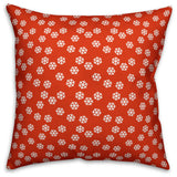 Red Snowflakes Pattern Throw Pillow, 20"x20"