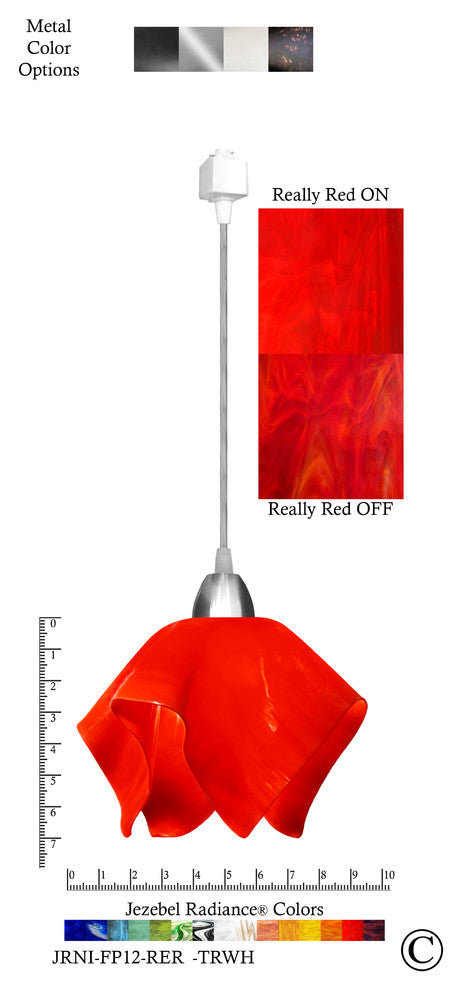 Jezebel Radiance Flame Track Light, Small, Fiery Red