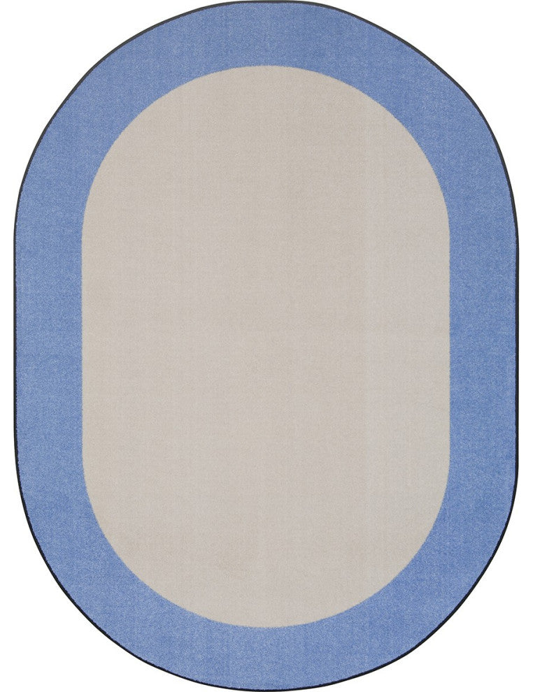 Easy Going 7'8" X 10'9" Oval Area Rug, Color Light Blue