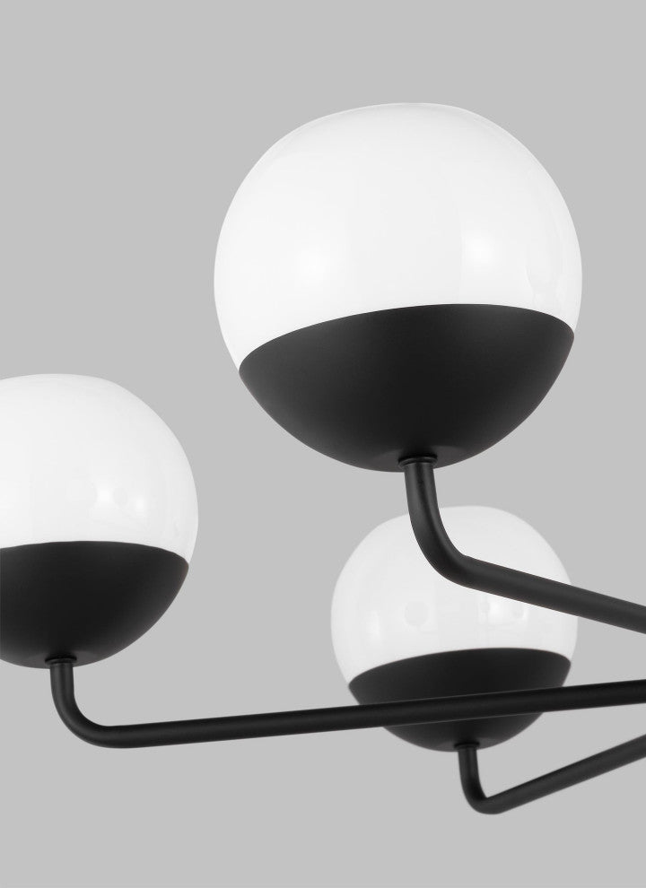 Alvin Six Light Chandelier, Midnight Black