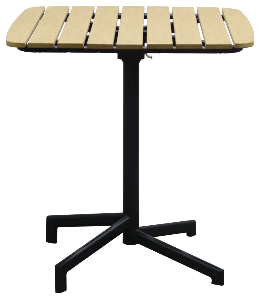 Kalmar Outdoor Table, Natural With Column and Base, Black