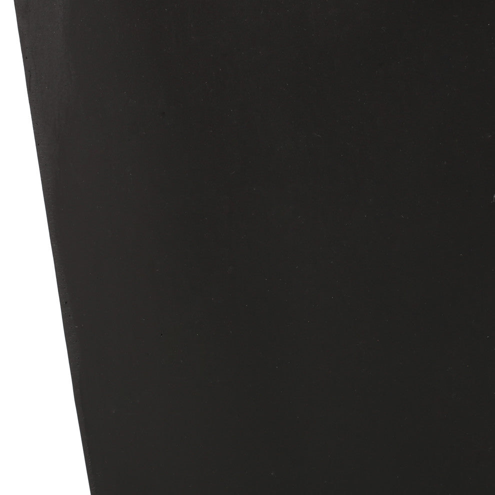 Ephraim Outdoor Cast Stone Planter, Matte Black, Medium