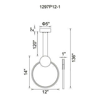 Pulley 12 in LED Satin Gold Mini Pendant