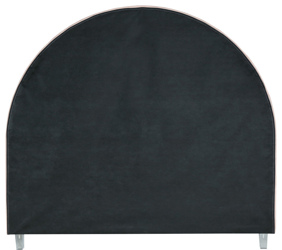 Rainbow Velvet Upholstered Bed, Pink, Queen