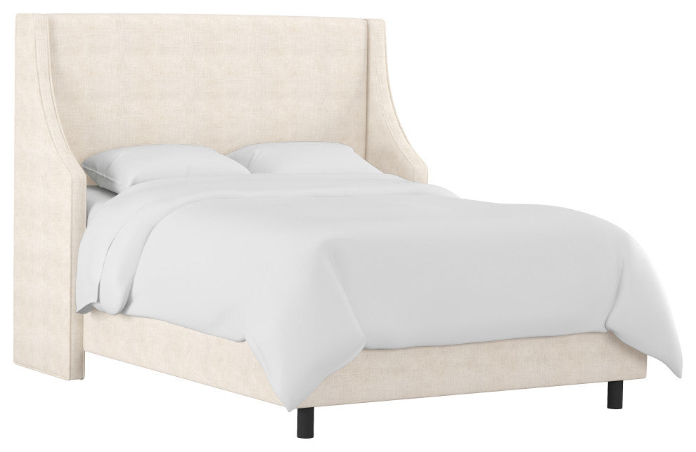 Wingbacl Bed, Linen Talc, Queen