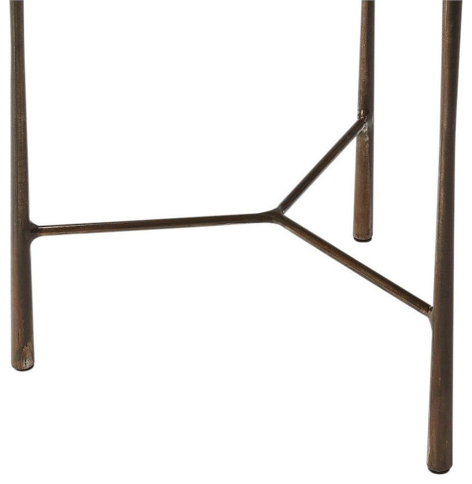 End Table Side Modern Contemporary Round Live Edge Distressed Solid