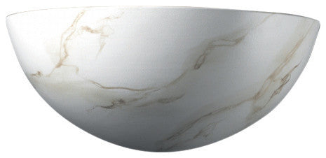 Ambiance Small Quarter Sphere, Wall Sconce, Carrara Marble