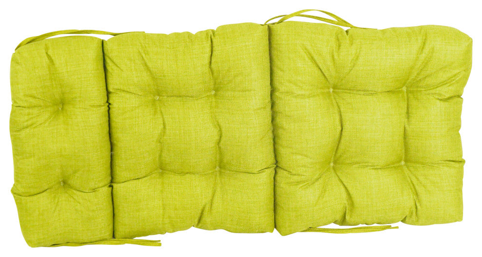 22"X45" Spun Polyester Solid Outdoor Tufted Chair Cushion, Lime