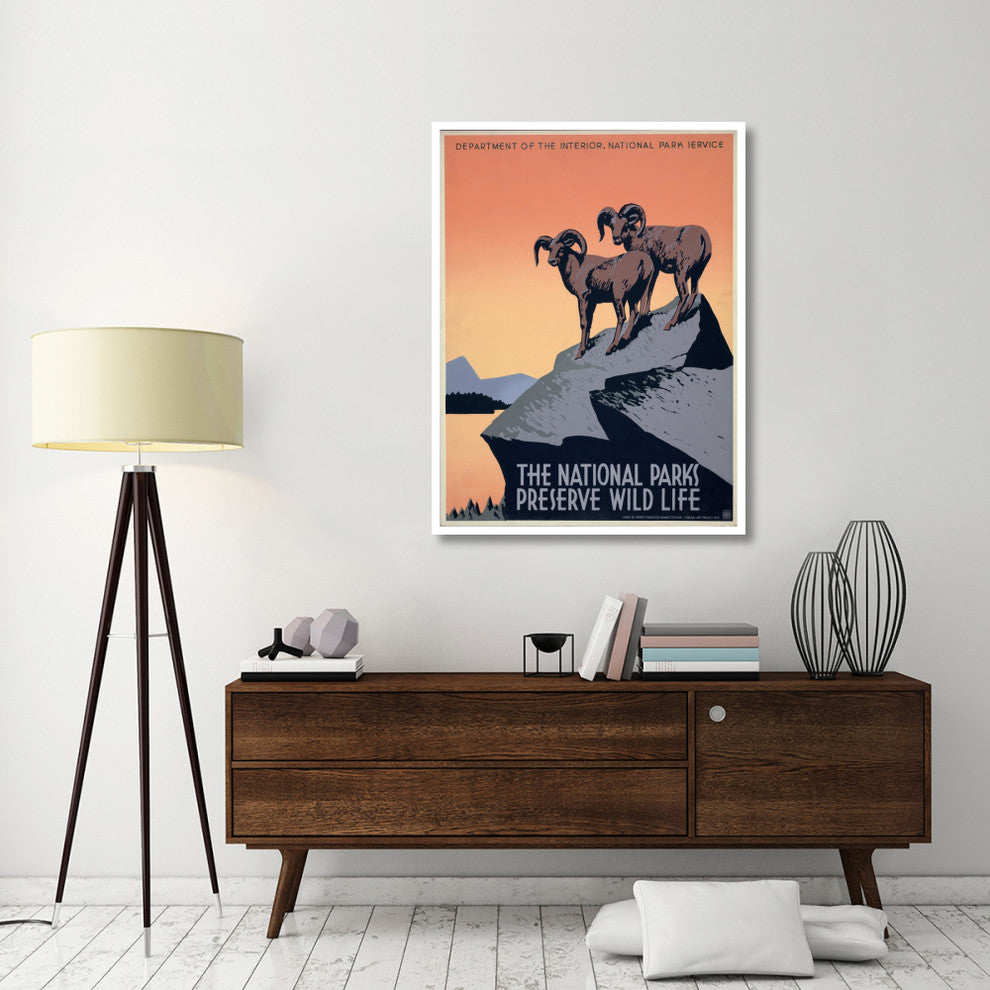 "The National Parks Preserve Wild Life, ca. 1936-1939" Print by J. Hirt, 38"x50"