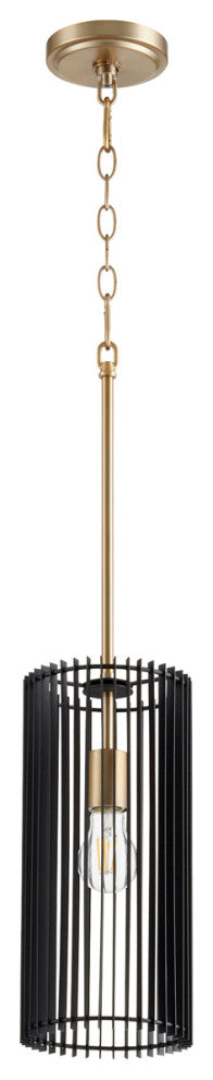 Quorum 817-1-80 One Light Pendant, Aged Brass Finish