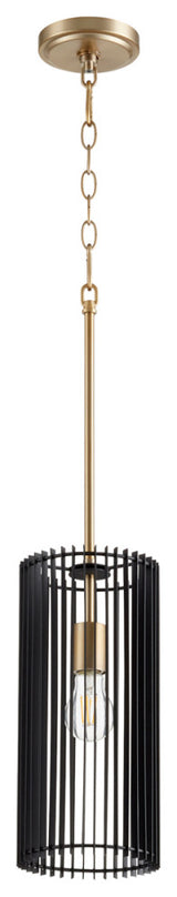 Quorum 817-1-80 One Light Pendant, Aged Brass Finish