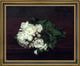 Henri FantinLatour Flowers, White Roses Framed Premium Canvas Print, 16"x20"