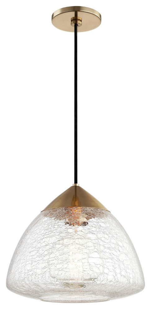 Maya 1-Light Pendant, Aged Brass Finish, Large