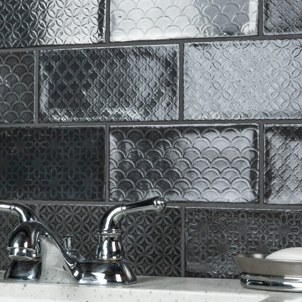 Camden Decor Ceramic Subway Wall Tile, Black