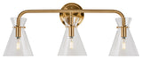 3-Light Bath Vanity Light, Soft Gold