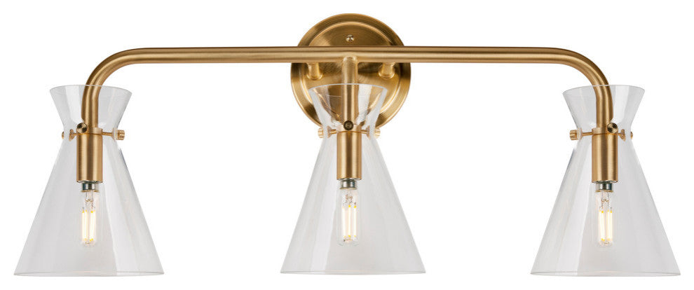 3-Light Bath Vanity Light, Soft Gold