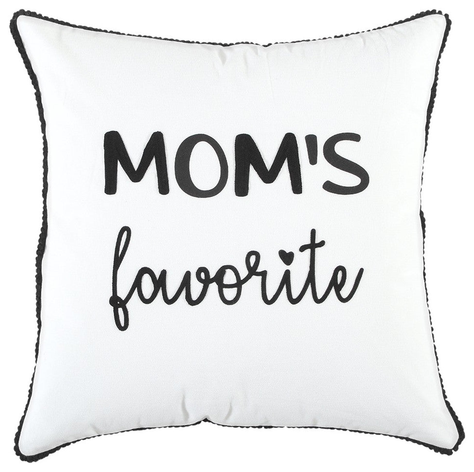 Black and White Moms Favorite Modern Throw Pillow
