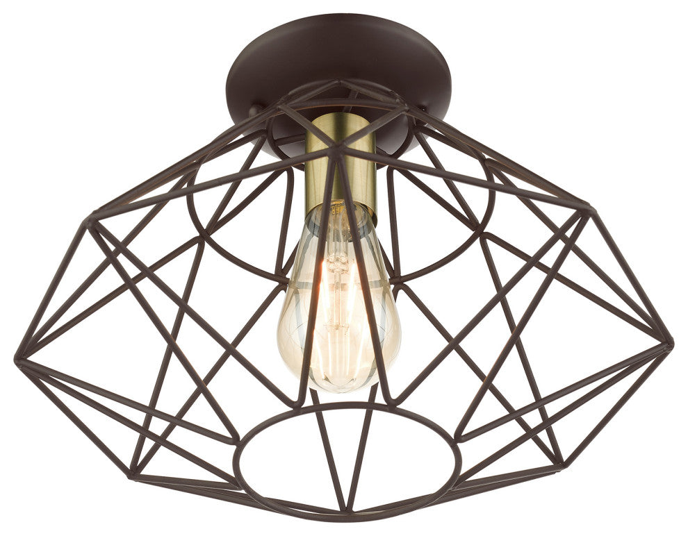 Bronze Geometric, Farmhouse, Industrial, Abstract, Rustic Flush Mount