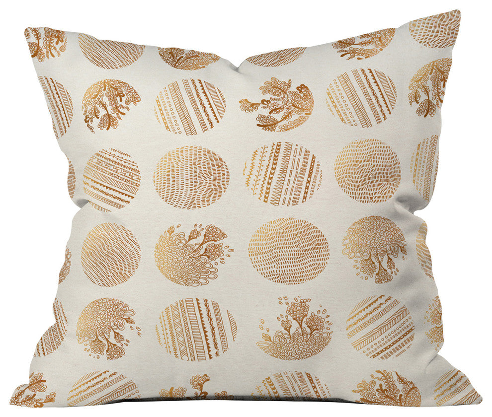 Iveta Abolina Vanilla Dot Throw Pillow, 16"x16"