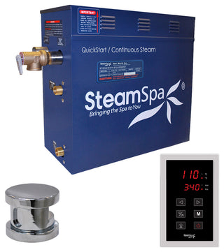 SteamSpa 4.5 KW QuickStart Acu-Steam Bath Generator Package,Polished Chrome