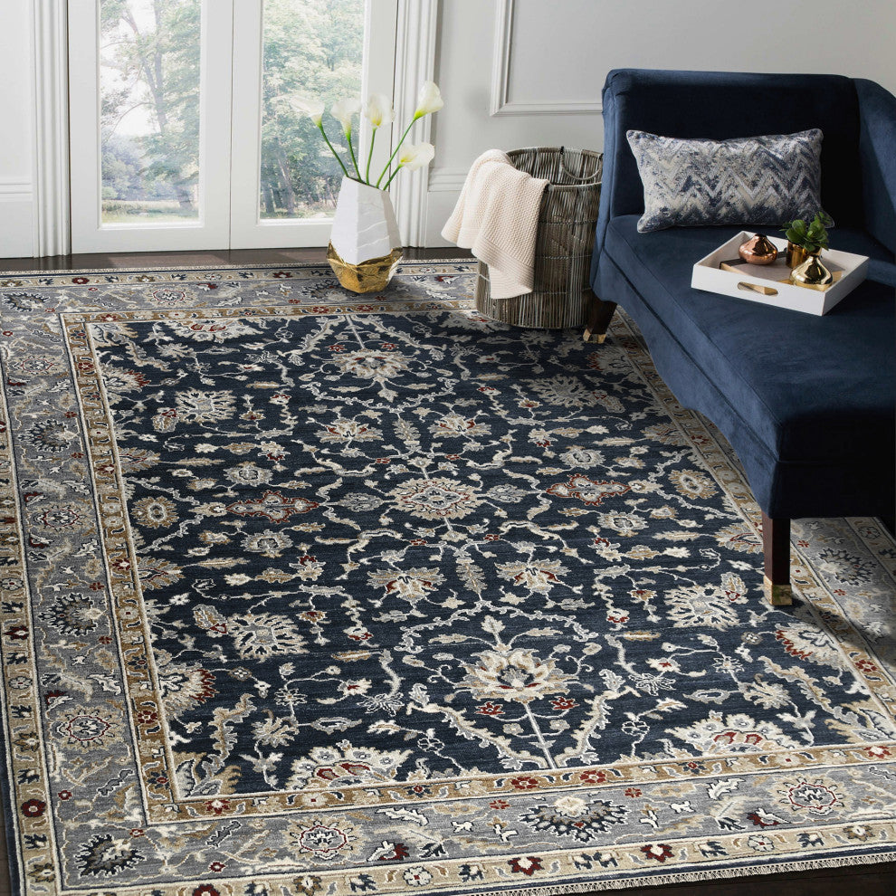 Bristol Krisha Area Rug, Blue, 10' x 14', Bordered