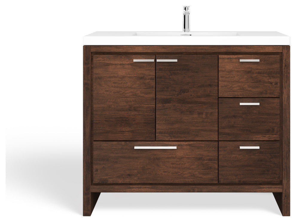 Cerrin Bath Vanity, Rosewood, 42", Single Sink, Freestanding