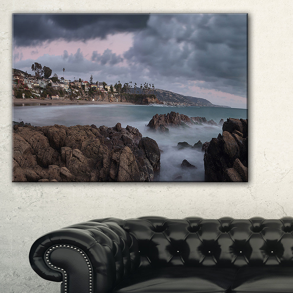"Heavy Rain Clouds Over Crescent Bay" Landscape Wall Art, 40"x20"