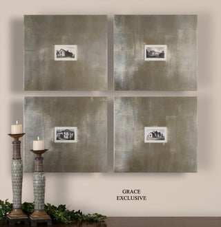 Uttermost Historical Buildings 4-Piece Framed Art Set, 23.13"x21.13"