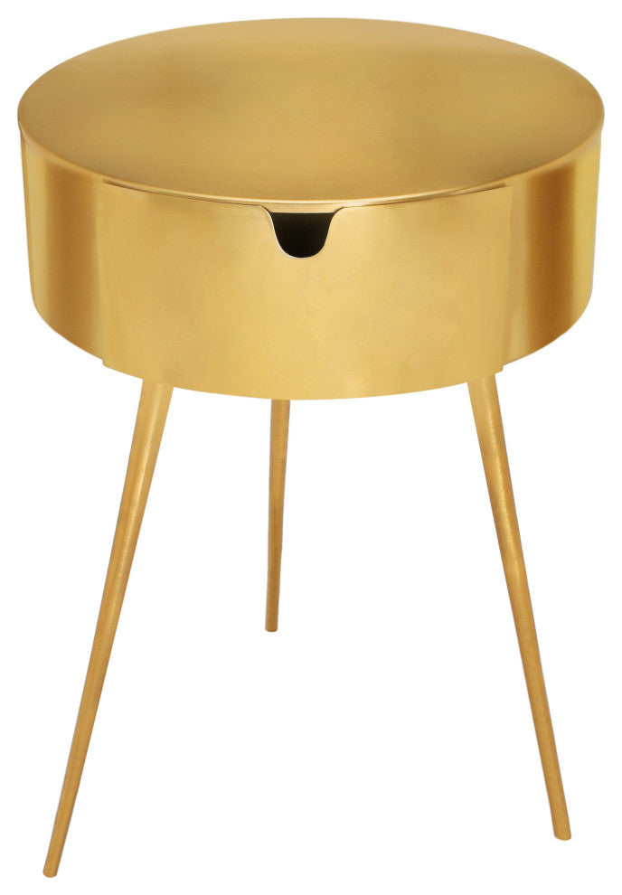 Bali Metal Side Table/Nightstand, Gold