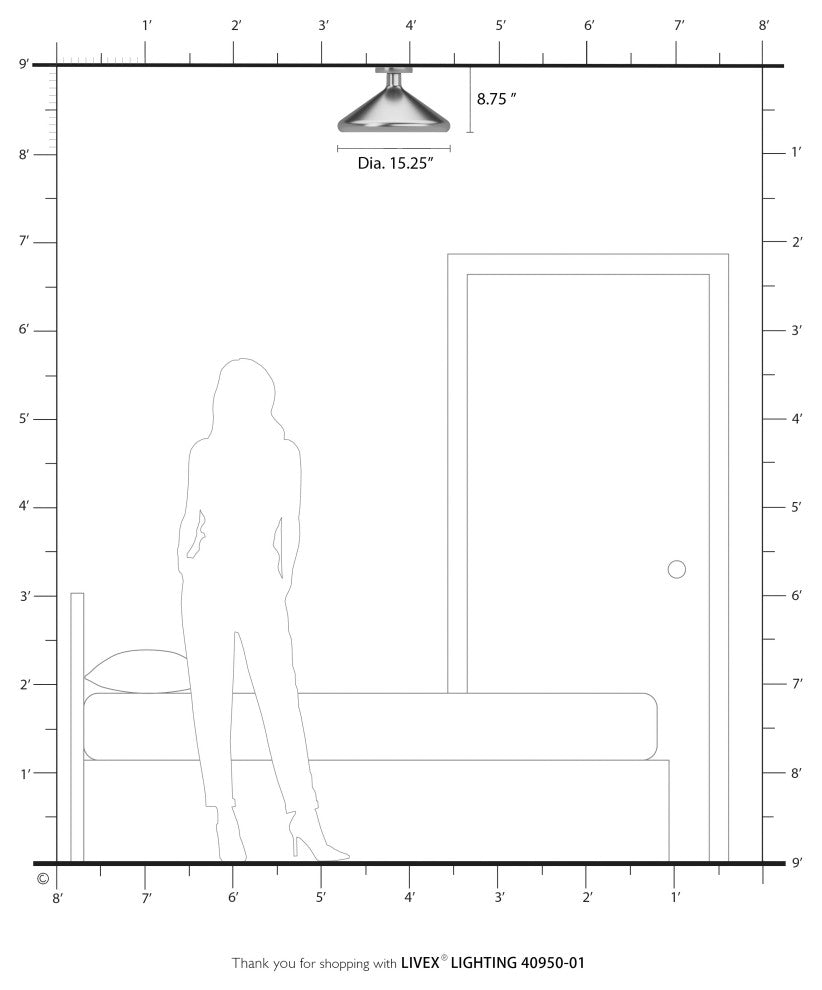 Livex Lighting 1 Light Antique Brass Semi-Flush Mount